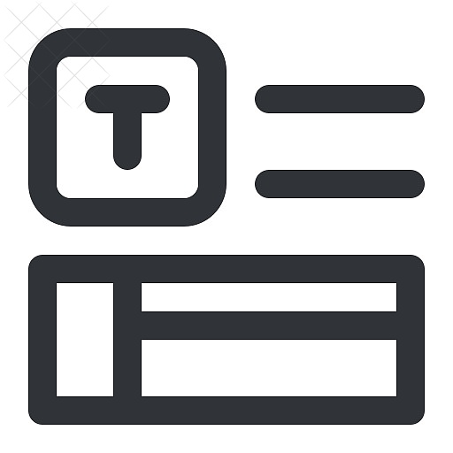 Text, align, columns, format, layout icon.
