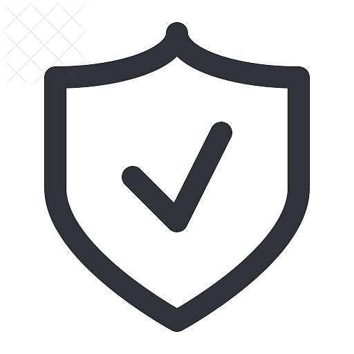 Check, security, shield, valid, verified icon.