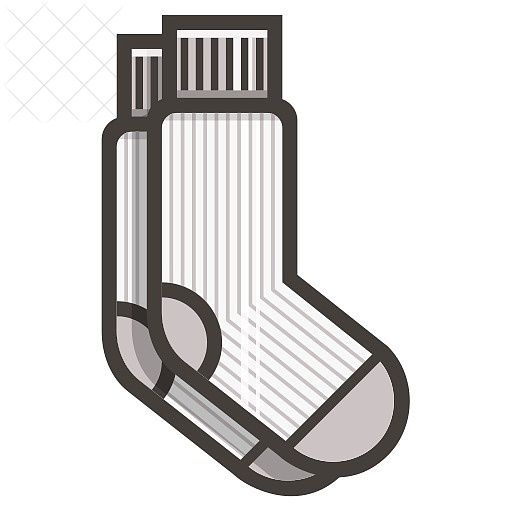 Socks, footwear icon.