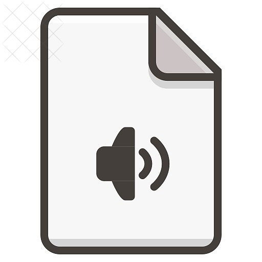 Document, audio, file, music, sound icon.