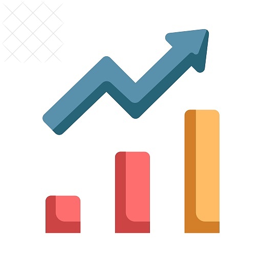 Analysis, arrow, graph, growth, profit icon.
