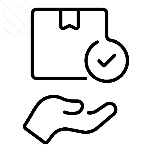Box, courier, delivery, hand, order icon.