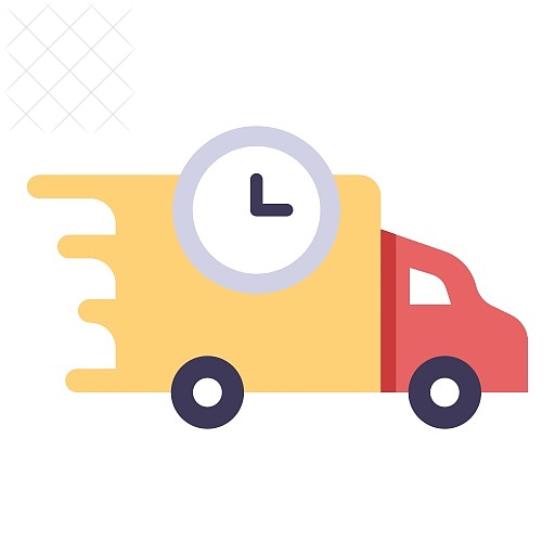 Delivery, fast, map, service, time icon.