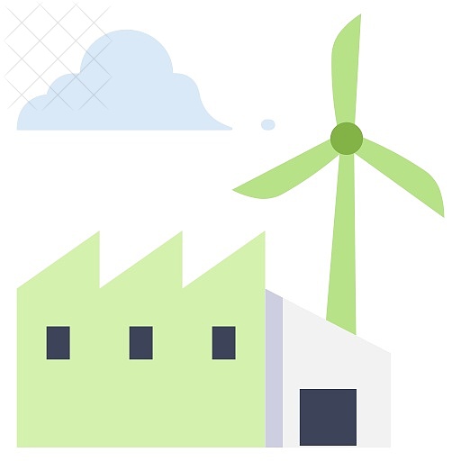 Clean, eco, energy, environment, factory icon.