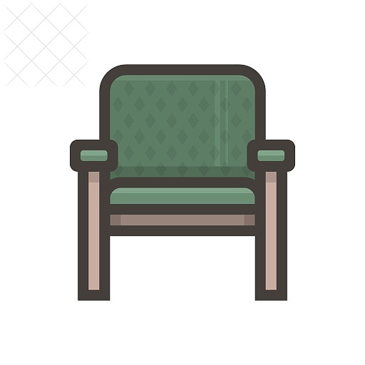 Chair, green, furniture, interior, seat icon.