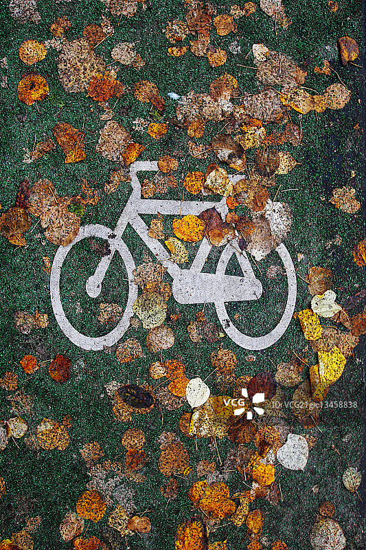 秋天和一輛自行車圖片素材