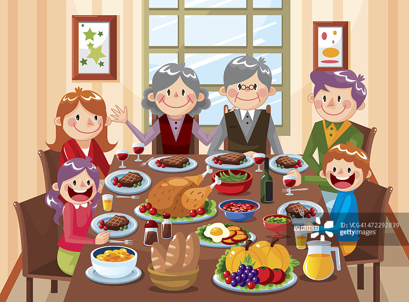 家庭聚餐時間圖片素材