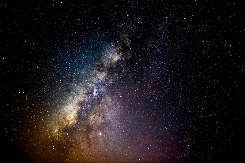 銀河系和夜空中的星星圖片素材