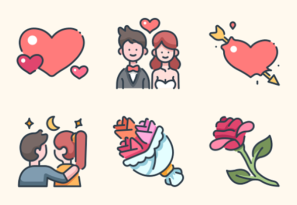 **愛情故事填充大綱填充大綱風格**
包含25個圖標的圖標包。

包括設計:
——愛
——浪漫
- - - - - -情人節
——關系
——兩
- - - - - -快樂
——在一起
——情人
- - - - - -結婚
——心圖標icon圖片