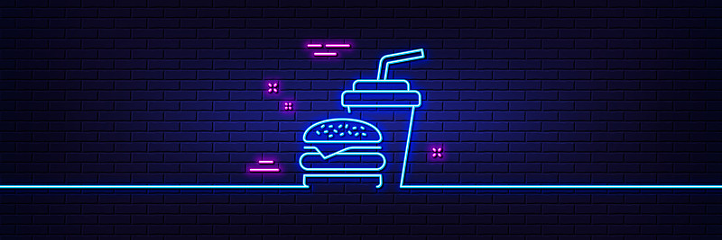 漢堡飲料圖標快餐店插畫圖片