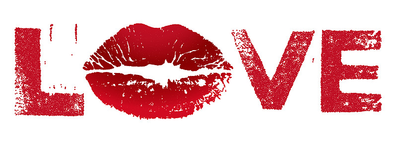 Love Letter Print Red Lipstick Kiss圖片下載