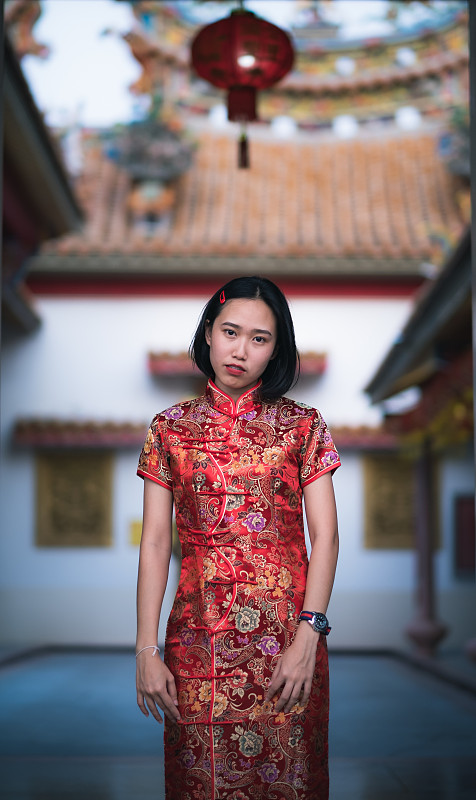 亞洲女孩，中國新年圖片素材