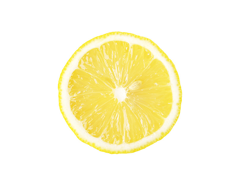 特寫檸檬片的白色背景圖片素材