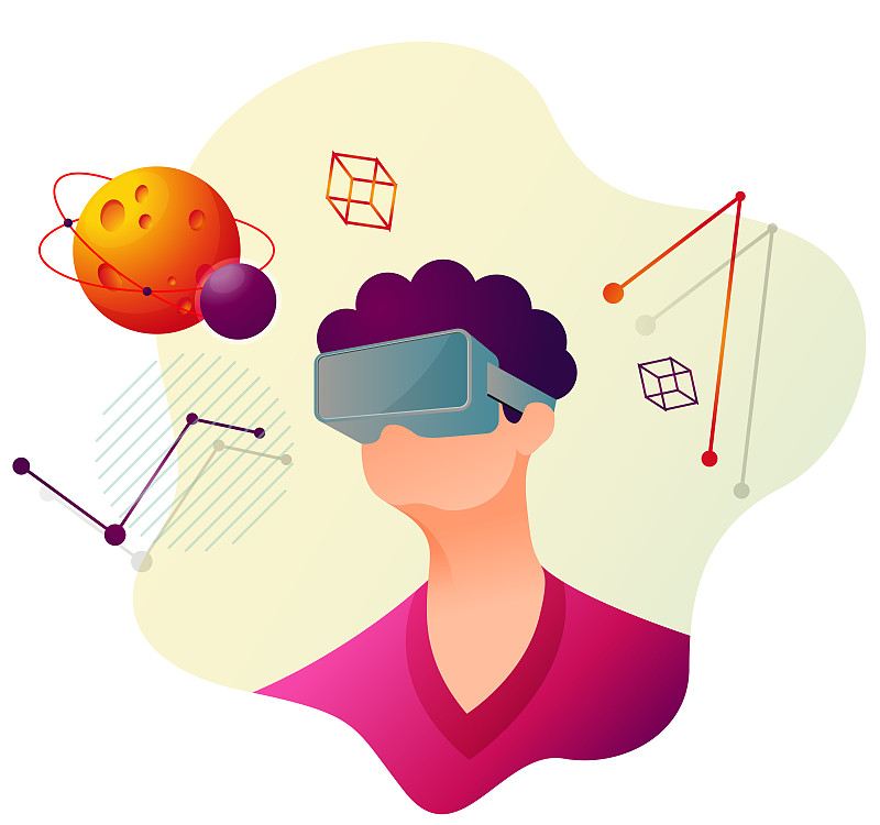 學習與虛擬現實系統-插圖圖片素材