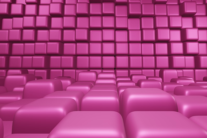 抽象的粉色立方體塊墻背景。3 d渲染圖攝影圖片
