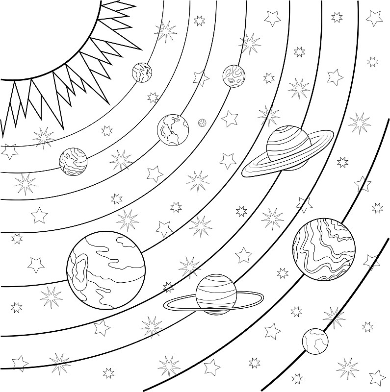 太陽系插畫圖片