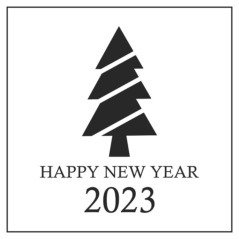 摘要圣誕樹，節日象征圣誕節，2023年新年矢量插畫圖片