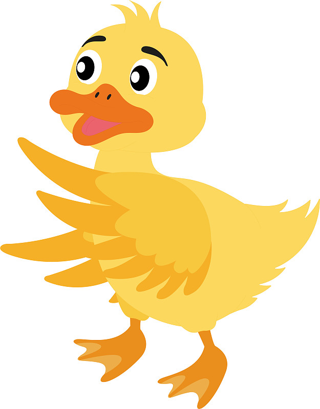 卡通黃色的鴨子插畫圖片