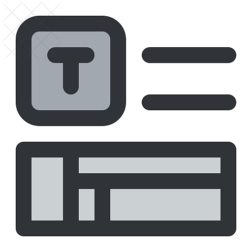 Text, align, format, columns, layout icon.