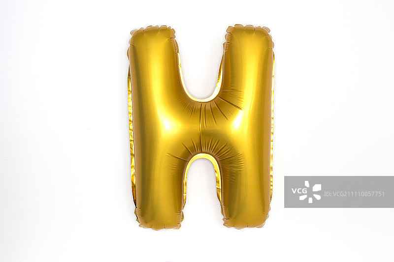 “H”字的金色气球图片素材
