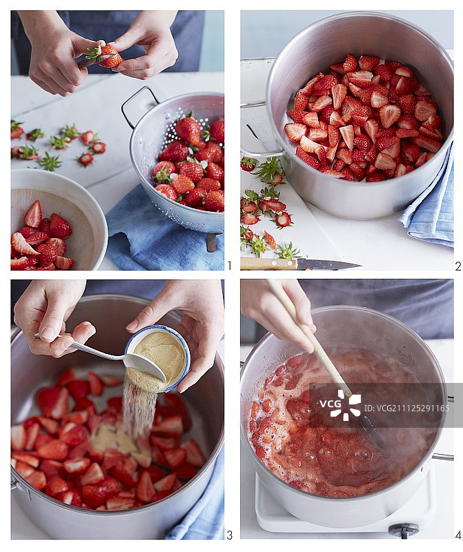 正在做草莓酱图片素材