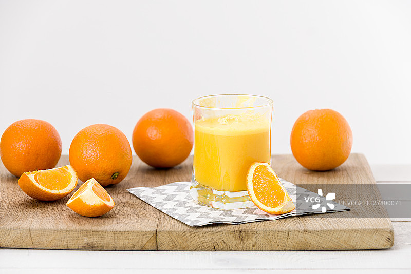 鲜橙汁，白色背景图片素材