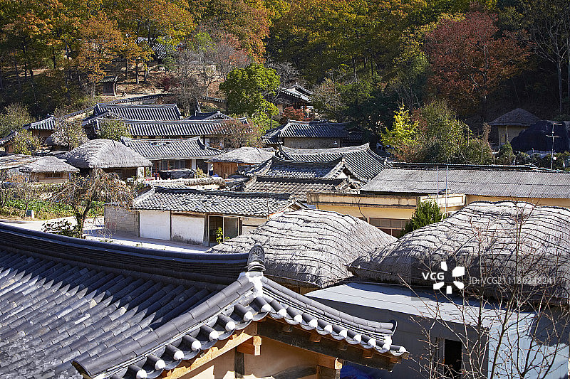 韩国传统瓦房景观图片素材