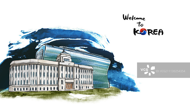 韩国风景插图图片素材