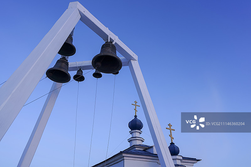 贝加尔湖冬季教堂图片素材