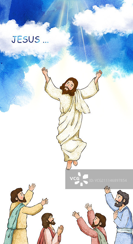 耶稣和基督教主题插画图片素材