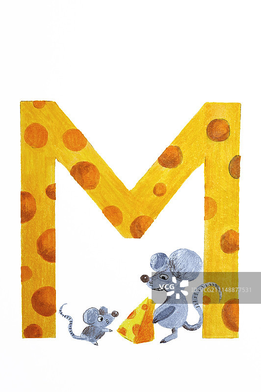 老鼠,英文字母M图片素材