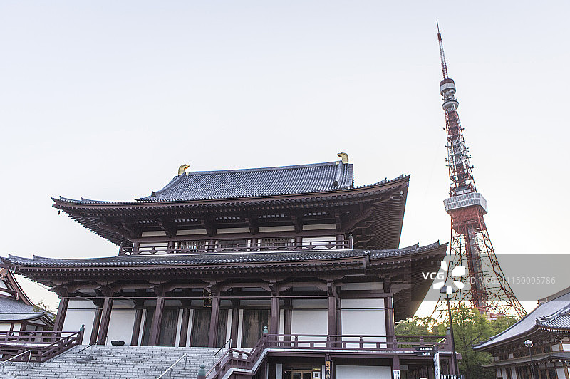 东京铁塔,增上寺,东京图片素材