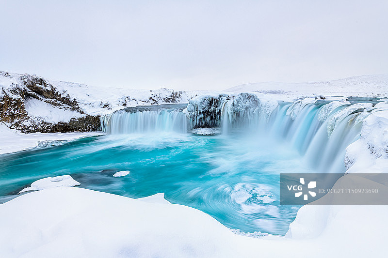 冬季冰岛众神瀑布图片素材