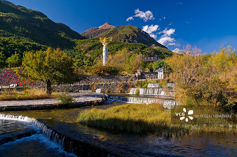 中国云南丽江玉龙雪山玉水寨旅游风景区图片素材