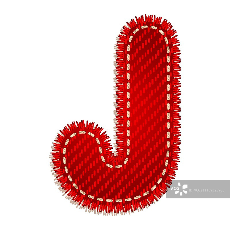 字母G来自红色纺织字母图片素材
