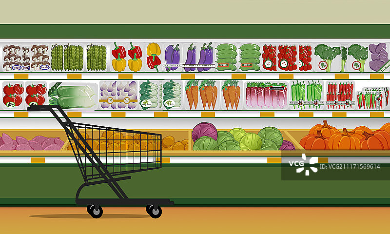 超市购物插画图片素材