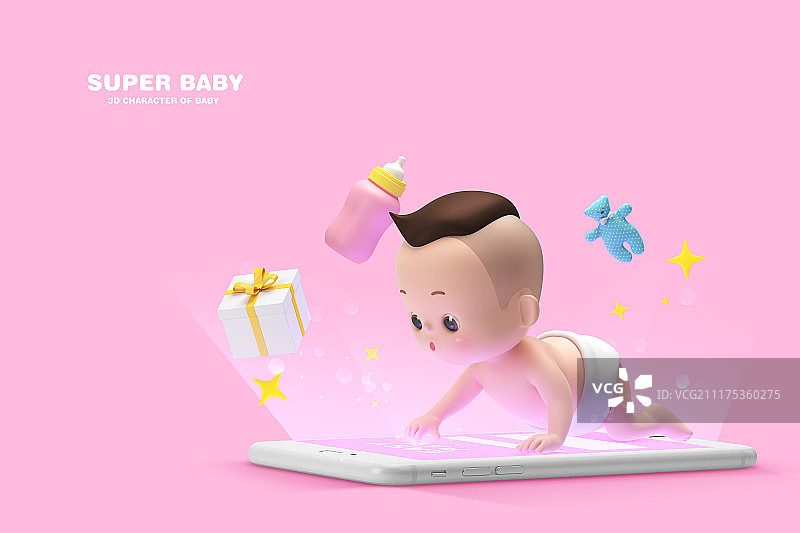 超级宝宝概念，3D宝宝角色。025图片素材