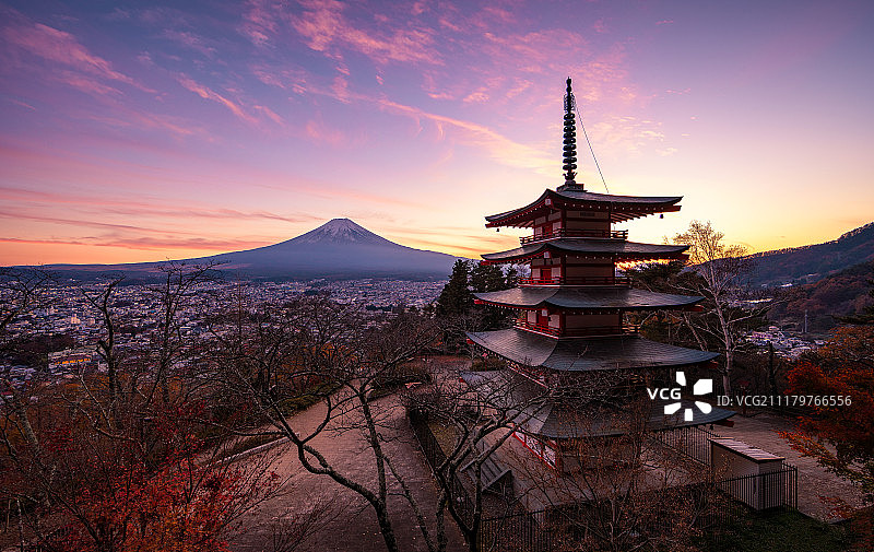 富士山日落图片素材