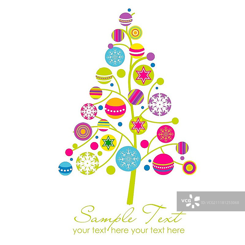 抽象的圣诞树，可爱而多彩的设计元素图片素材