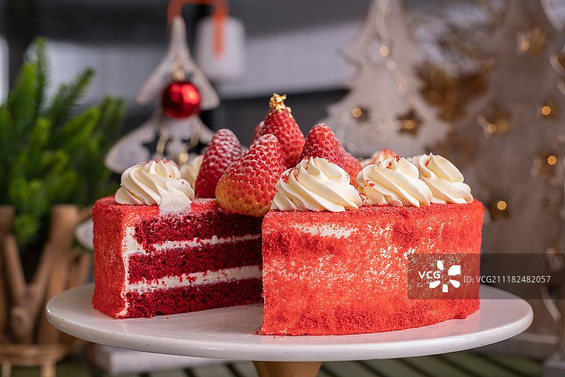 圣诞节草莓蛋糕图片素材