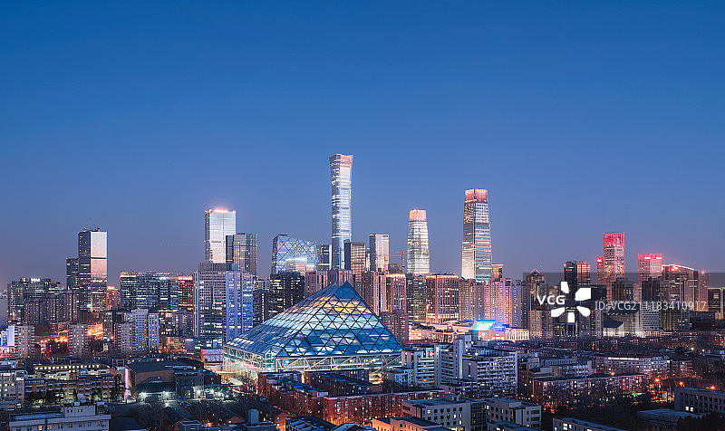 北京CBD国贸天际线图片素材