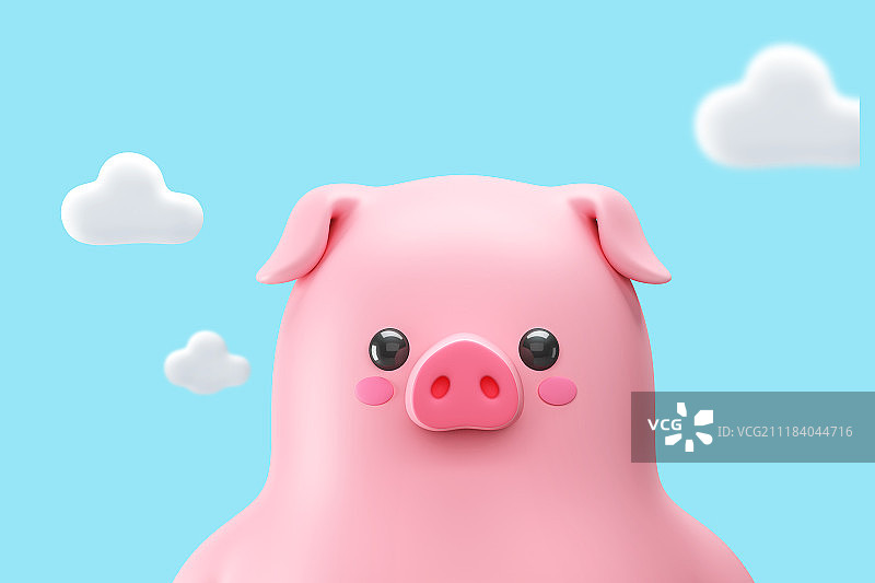 3D金猪人物，2019猪年卡通设计。007图片素材