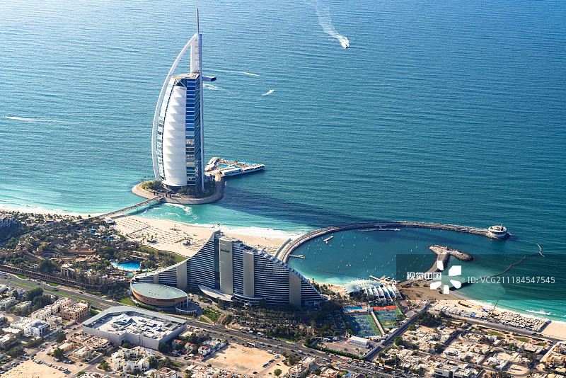 鸟瞰迪拜城市全景图片素材