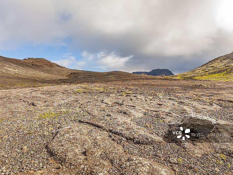 后板显示冰岛的岩石农村地区图片素材