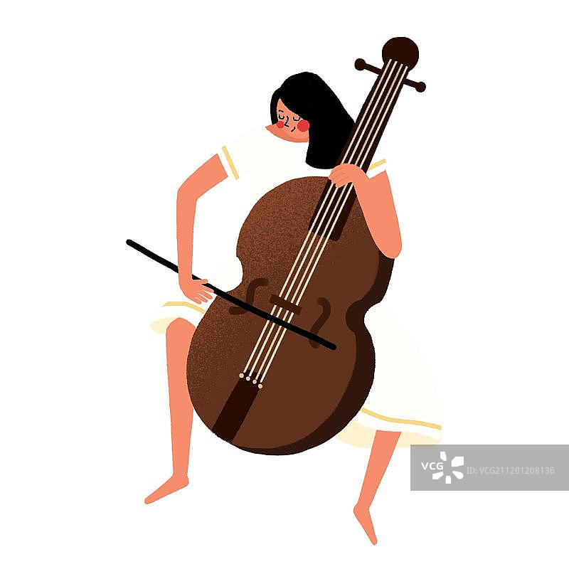 拉大提琴的女人图片素材