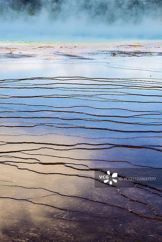 美国怀俄明州黄石国家公园的大棱柱形温泉图片素材