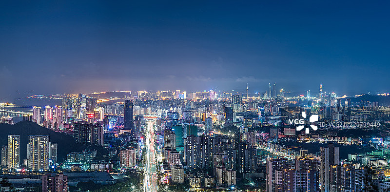 珠海天际线城市夜景图片素材