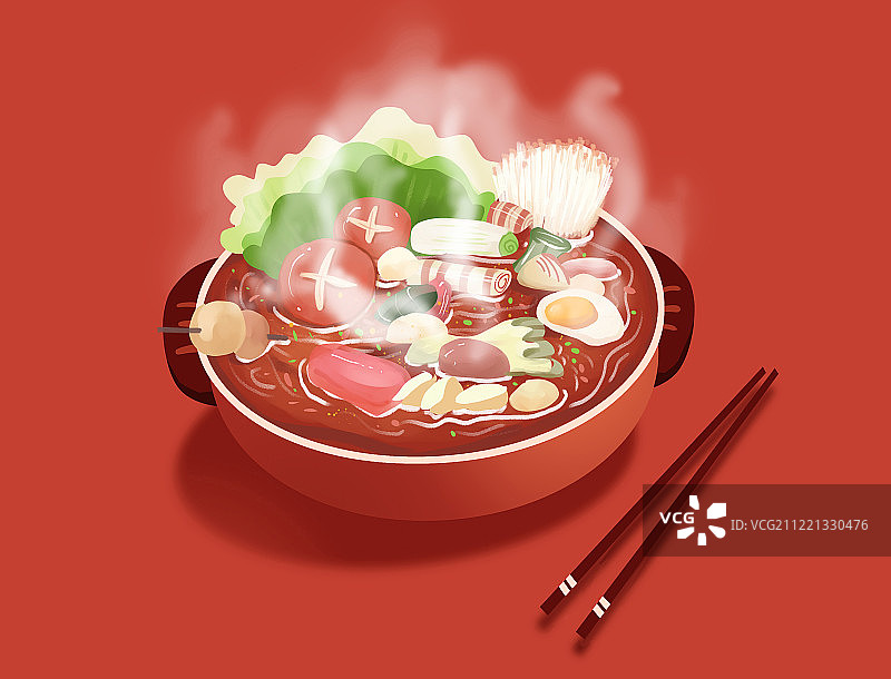 火锅美食插画图片素材
