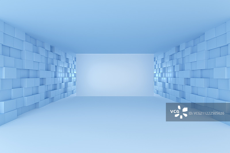 蓝色科技感概念房间图片素材