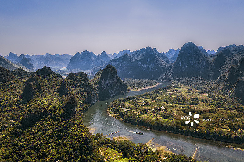 桂林漓江航拍自然风光图片素材